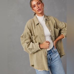 VICI Distressed Denim Shacket
